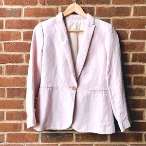 J. Crew Pale Pink Linen Blazer